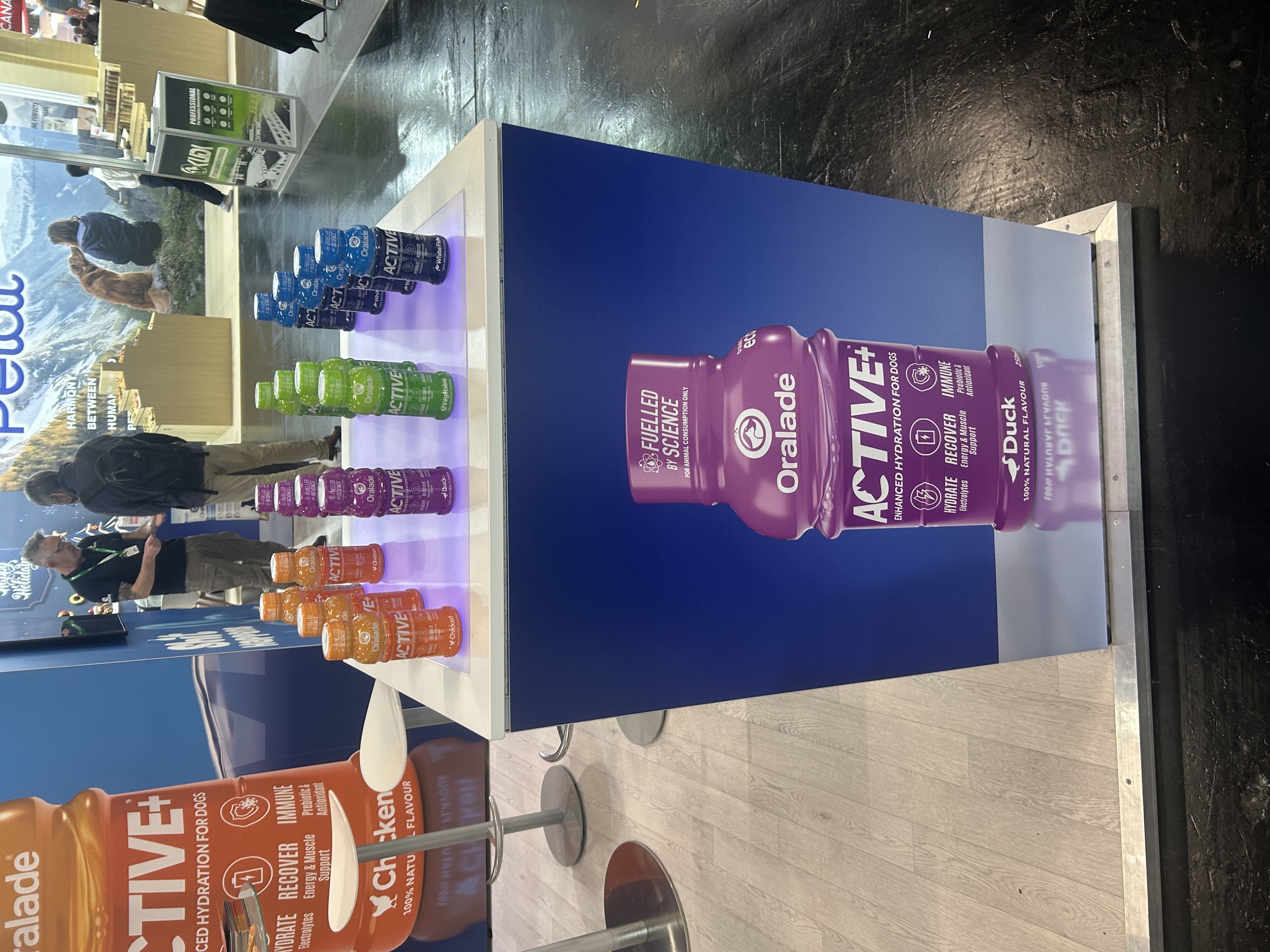 Oralade Active+ bottles on display at Interzoo 2026